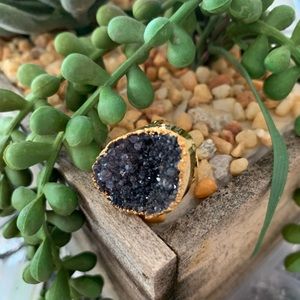 Black Druzy Ring
